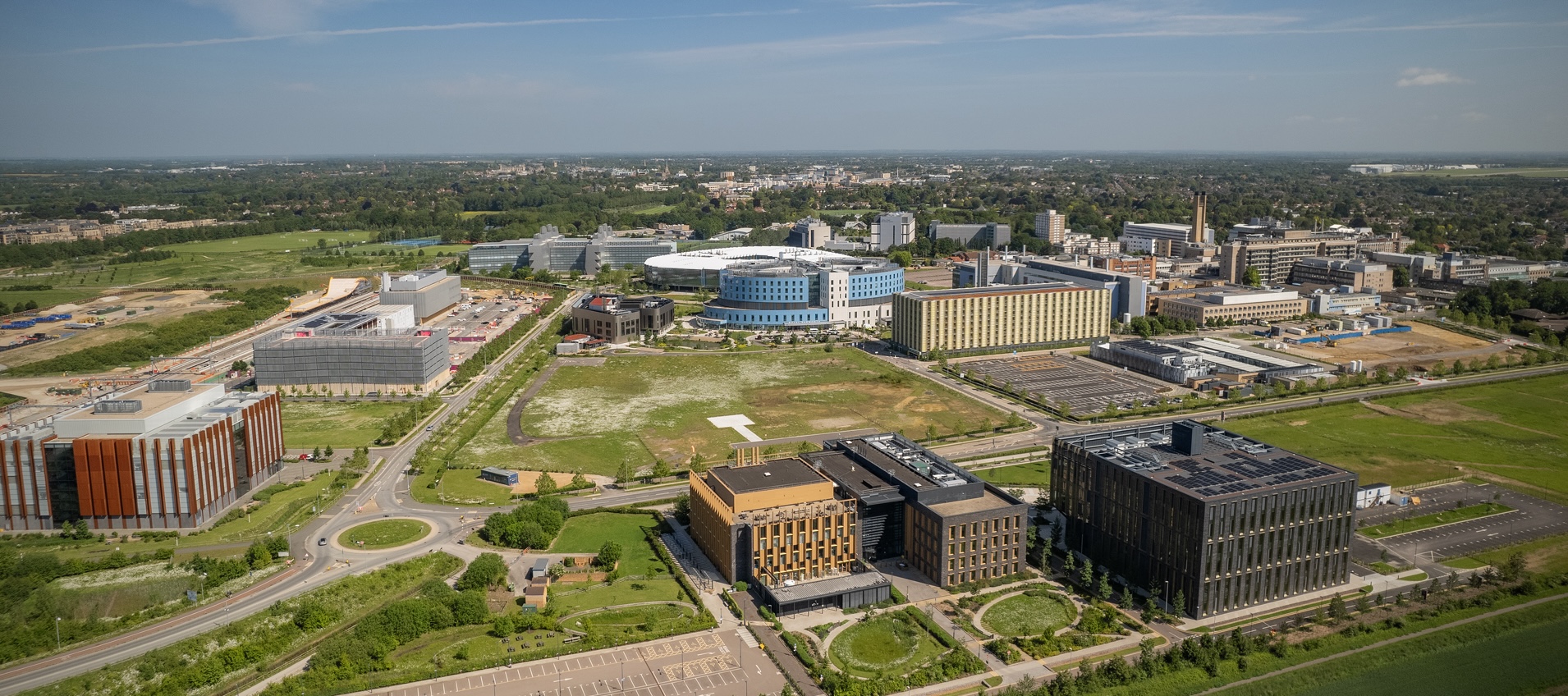 Cambridge Biomedical Campus aerial facing north WEB