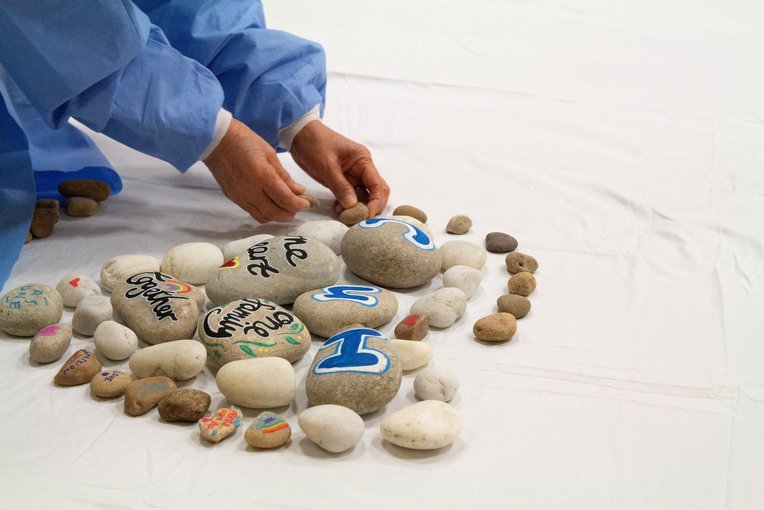 Cambridge CUH Arts pebbles