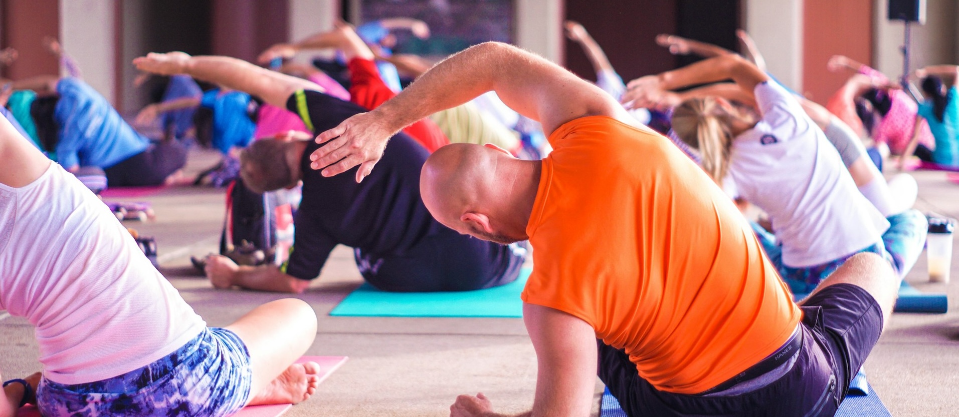 People in a yoga class