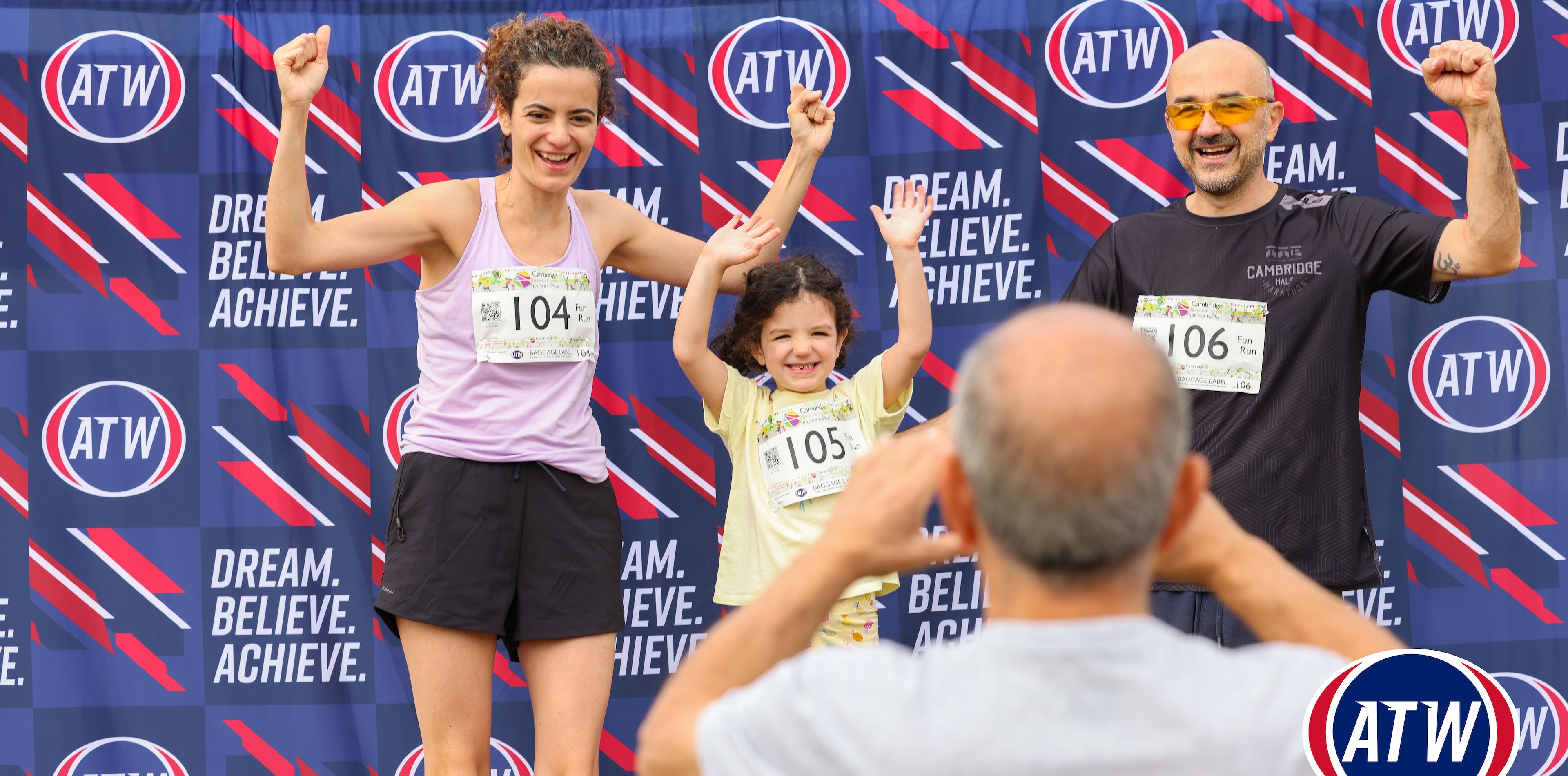 Race finishers celebrate