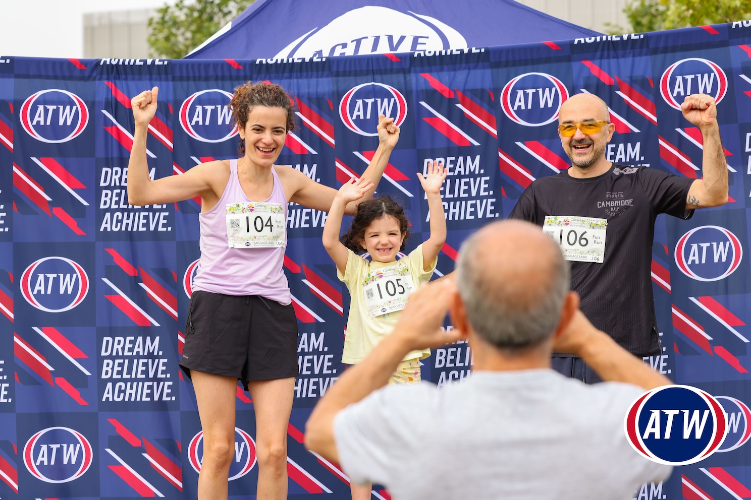 Race finishers celebrate