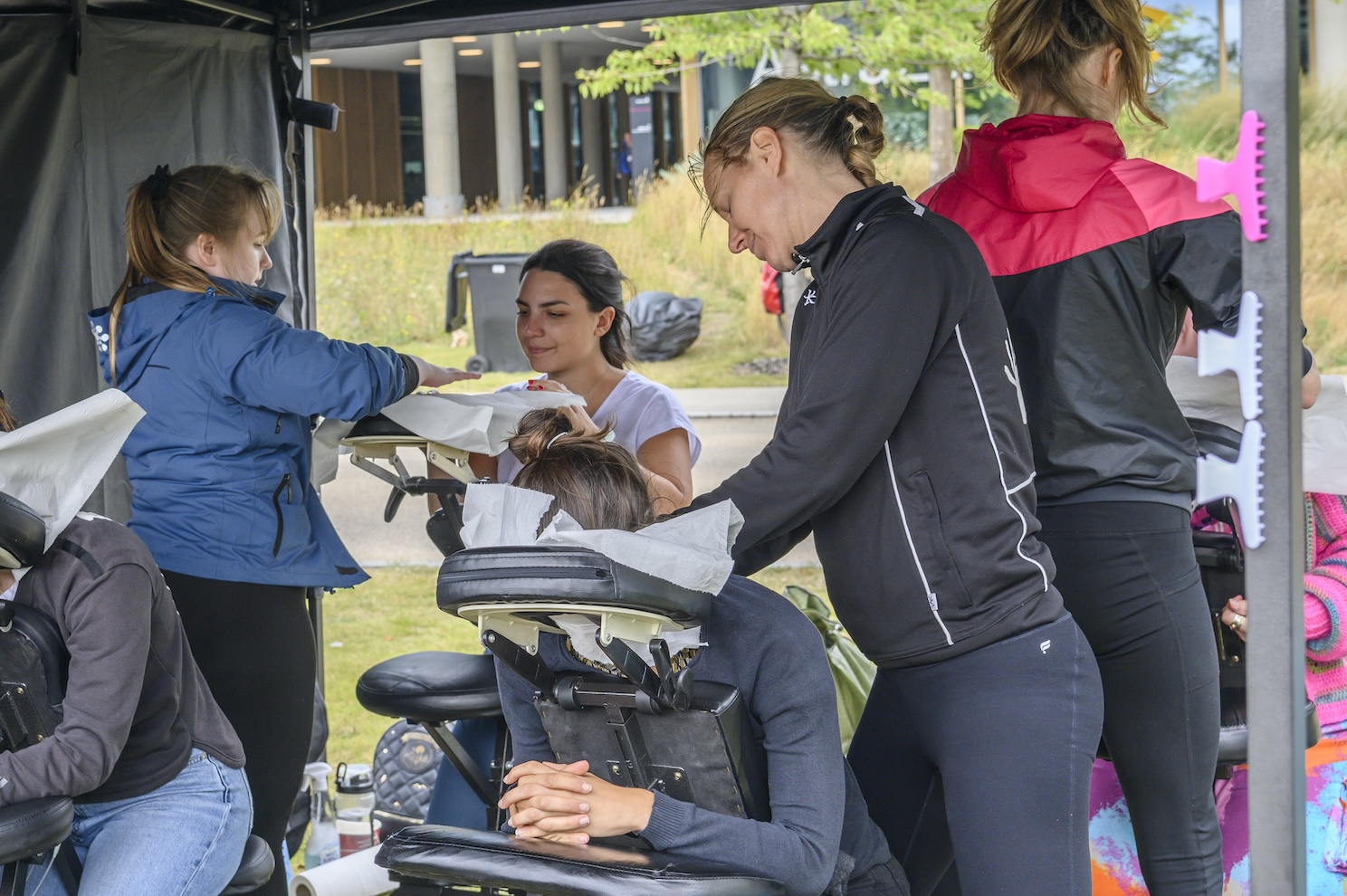 Free massage at at the Cambridge Wellness Festival