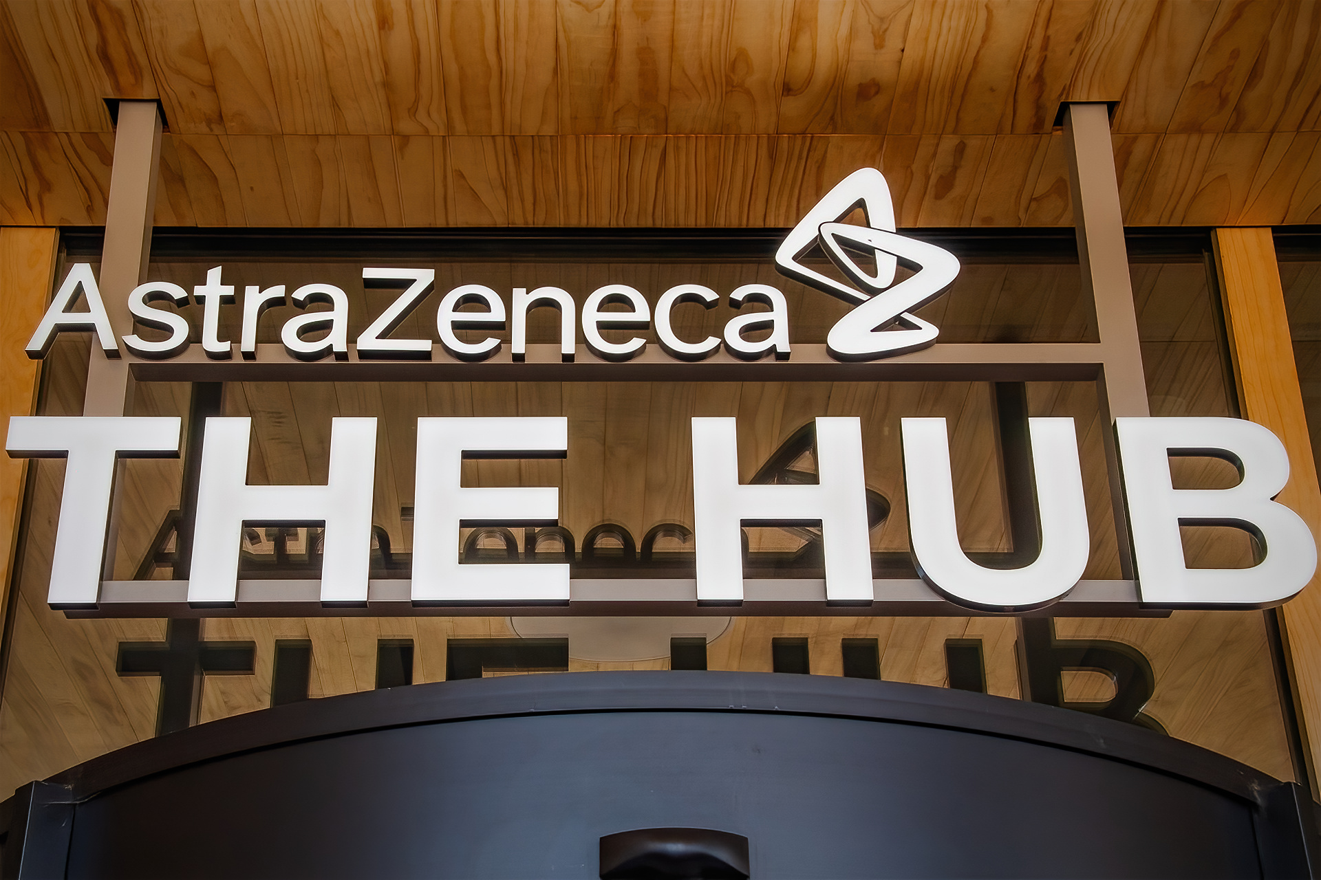 AstraZeneca Hub sign